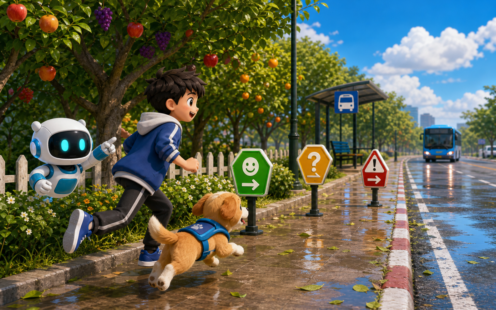 เกมที่ 3 เก็บผลไม้ในสวน ฝึกอ่านสัญญาณและตัดสินใจ